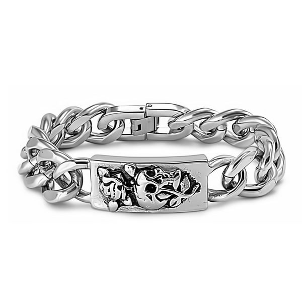 Glitzs Jewels Premium Stainless Steel Bracelet for Men and Women Jewelry Gift 